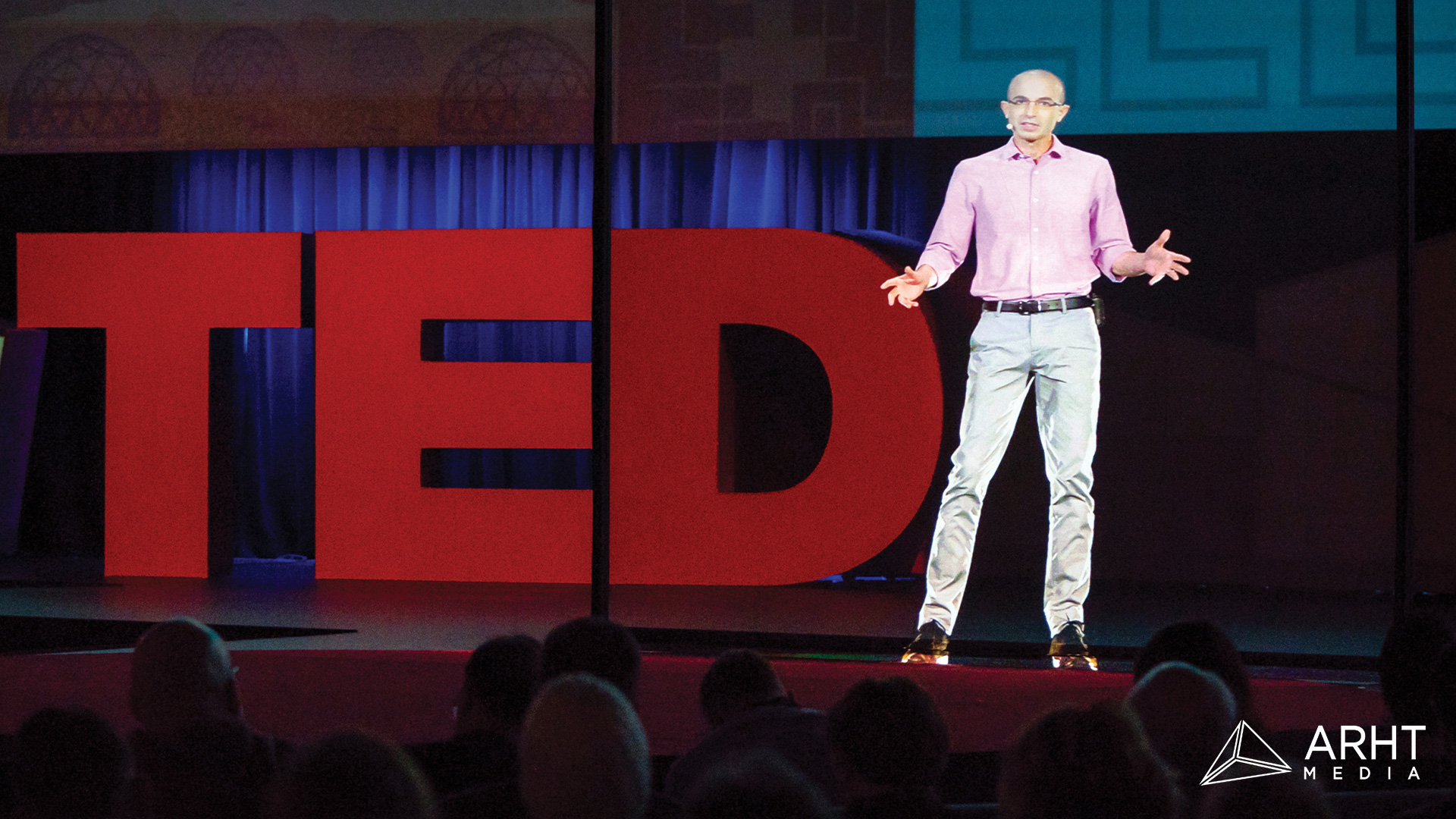 Hologram of Yuval Harai at a TED talk